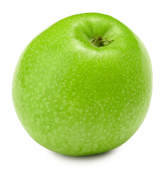 single green apple isolated on white background. clipping path