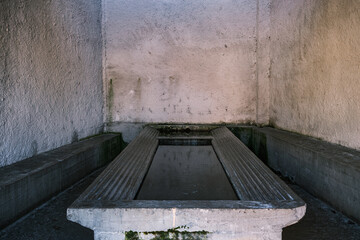 ancient fountain for washing clothes Sassano, Campania, Italy