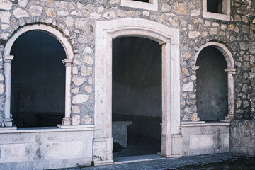 ancient fountain for washing clothes Sassano, Campania, Italy