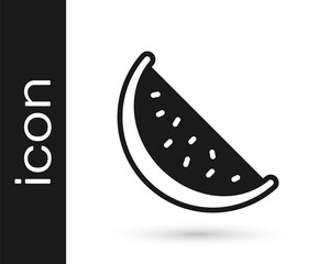 Black Watermelon icon isolated on white background. Vector