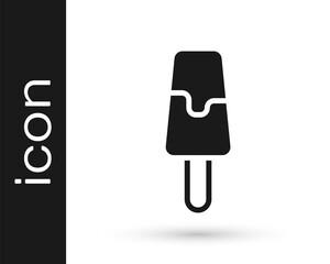 Black Ice cream icon isolated on white background. Sweet symbol. Vector