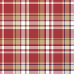 Plaid seamless pattern. Vector background of textile ornament. Flat fabric design.