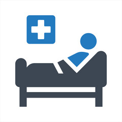 Hospitalization icon. Medical treatment icon, vector and glyph