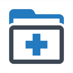 Medical record icon, vector and glyph