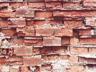 Red Grunge Bricks Wall Texture Background