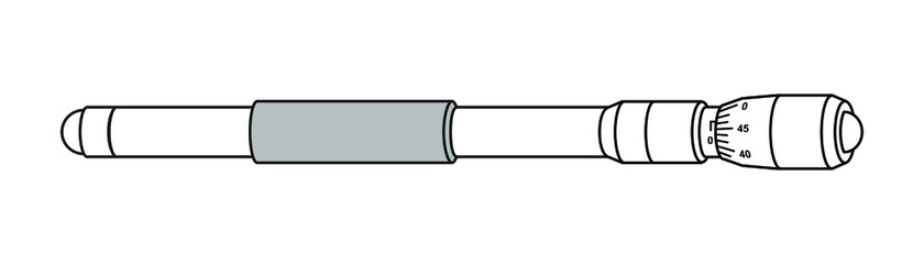 Nutromer. Device for measuring the internal diameter of cylinders. Vector illustration