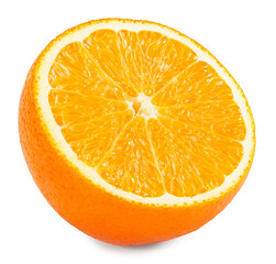 cut of orange isolated on white background. clipping path