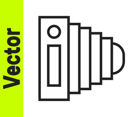 Black line Photo camera icon isolated on white background. Foto camera. Digital photography. Vector