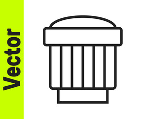 Black line Camera photo lens icon isolated on white background. Vector