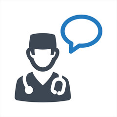 Doctor consultation icon, vector and glyph
