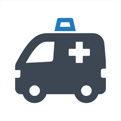 Ambulance icon, vector and glyph