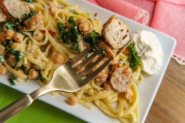 Linguine Chickpeas Ricotta Cheese