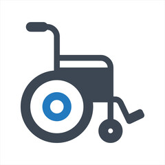 Wheelchair icon, vector and glyph