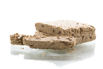 piece of sweet halva on white background