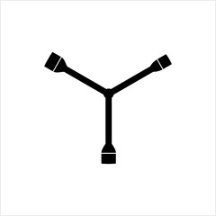 Wheel Wrench Icon, Wheel Bolt Opener Wrench