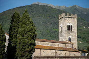 The abbey of San Pietro, an important Catholic place of worship in Camaiore, Lucca, Italy