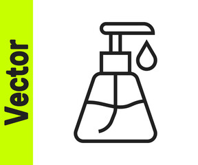 Black line Cream or lotion cosmetic tube icon isolated on white background. Body care products for men. Vector