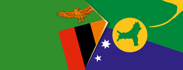 Zambia and Christmas Island flags, two vector flags.
