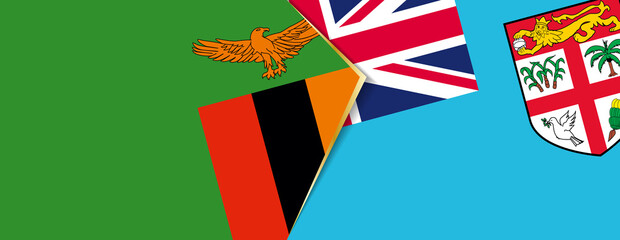 Zambia and Fiji flags, two vector flags.