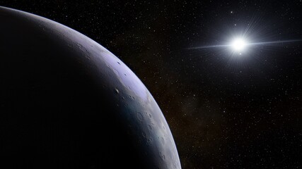 Obraz na płótnie Canvas earth-like planet in far space, planets background