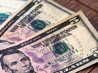 background of 5 dollar bills