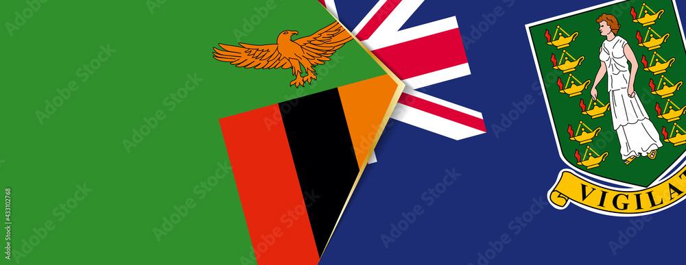 Canvas Prints zambia and british virgin islands flags, two vector flags.