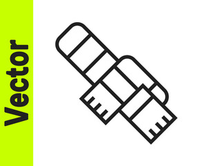 Black line Winter scarf icon isolated on white background. Vector