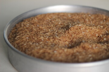 Adulterated Kerala red rice mixed with cheaper white rice.