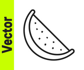 Black line Watermelon icon isolated on white background. Vector