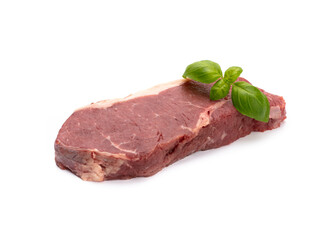 Fresh raw  steaks isolated on white background.................