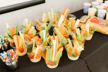 closeup of party veggies