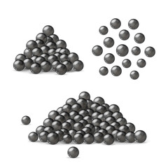 Realistic Detailed 3d Black Caviar Set. Vector