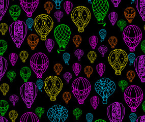 Seamless pattern from multicolored various balloons.  - 433108107