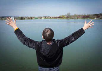 woman enjoying freedom and positive life