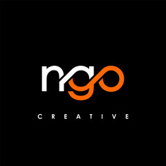 NGO Letter Initial Logo Design Template Vector Illustration - obrazy, fototapety, plakaty