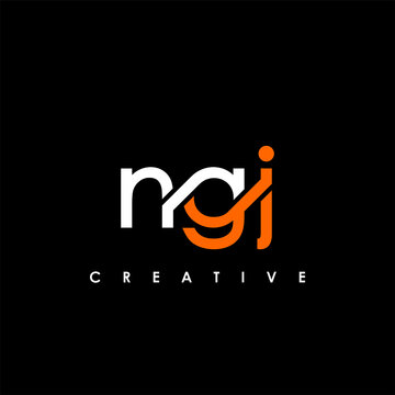 NGJ Letter Initial Logo Design Template Vector Illustration