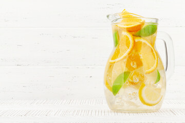 Fresh lemonade glass pitcher