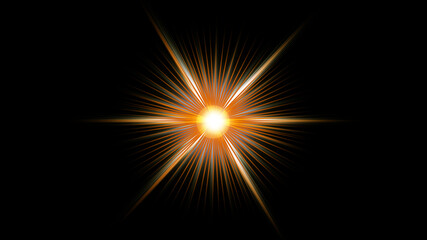 Premium Realistic Lens Flare And Light  Black Background.