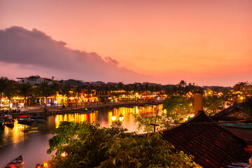 Aerial View of Hoi An at Sunset