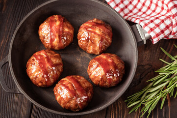 Bacon wrapped meatballs