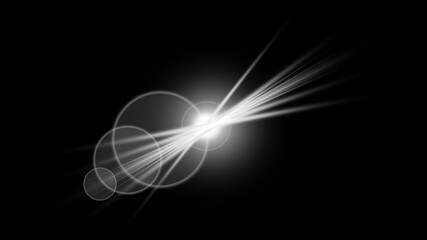 White abstract lens flare premium background.