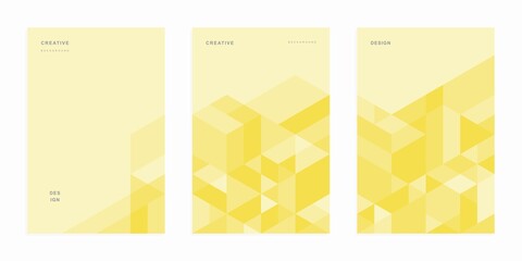 Abstract geometric technological company brochure. Corporate identity flyer. Vector set business presentation.