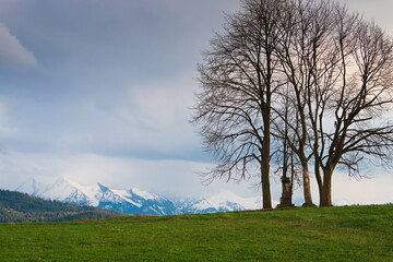 Spring panorama of Tatra mountains