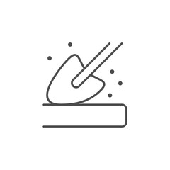 Dusting cleaning line outline icon isolated on white