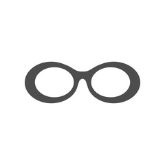 Retro sunglasses glyph icon or eyeglasses sign