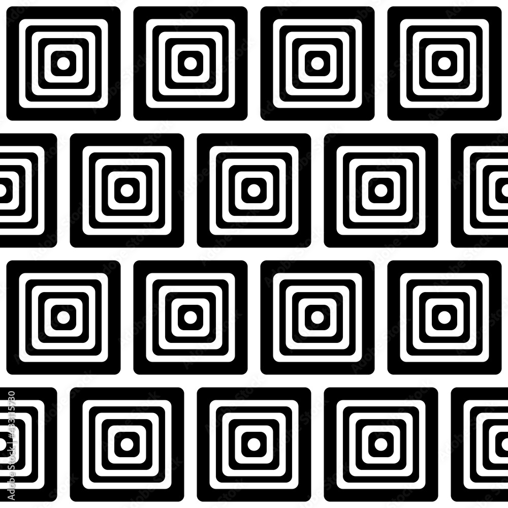 Poster seamless tile wallpaper or pattern. black and white colors squares. seamles and vector tile in one b