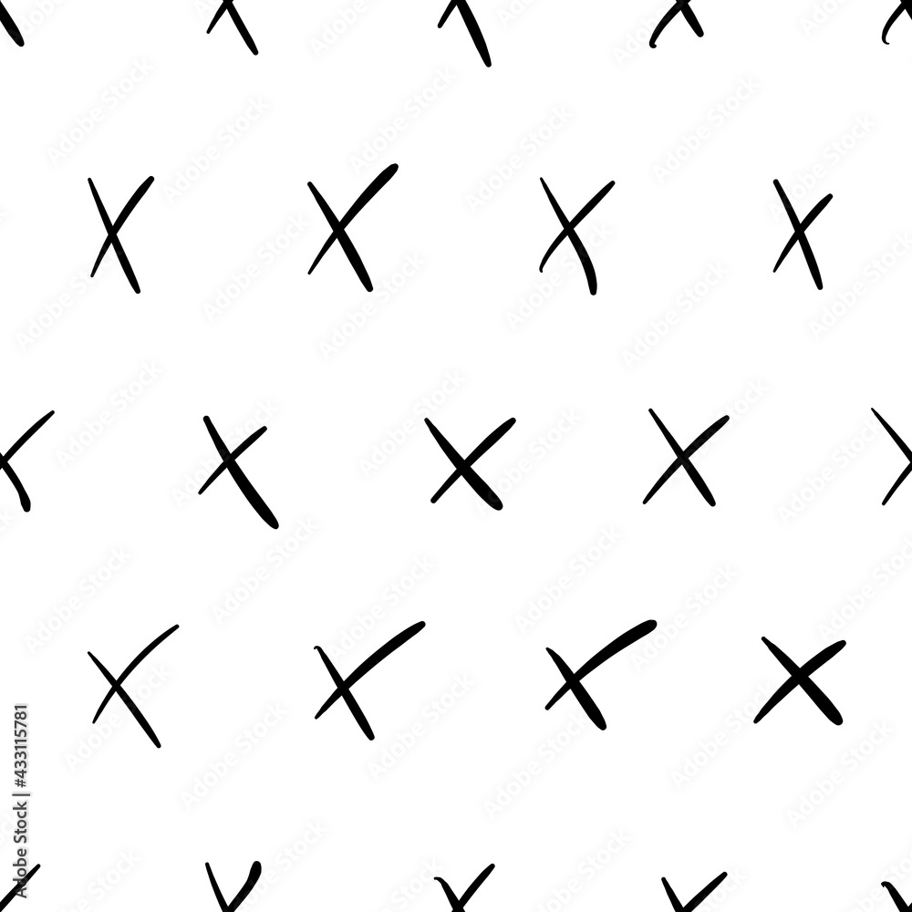 Poster vector diagonal crosses pattern. seamless and same crosses wallpaper.