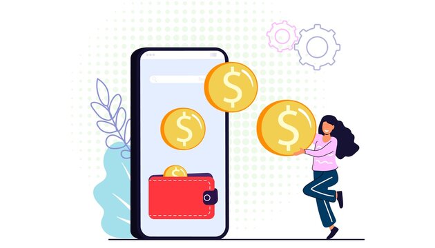 Blog content and generating income with ad placements and sponsor partnerships Influencer business and creative content producing Earn money online monetization concept Vector illustration