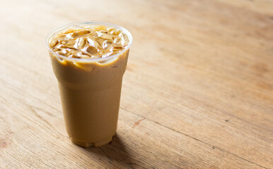 Cold Coffee On Wooden Table