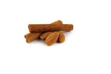 almonds and cinnamon sticks